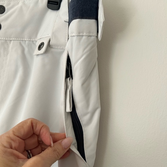 Women's White Snow Pants with Navy blue detail - Picture 4 of 15